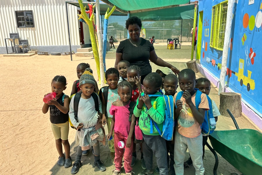 Delia with children